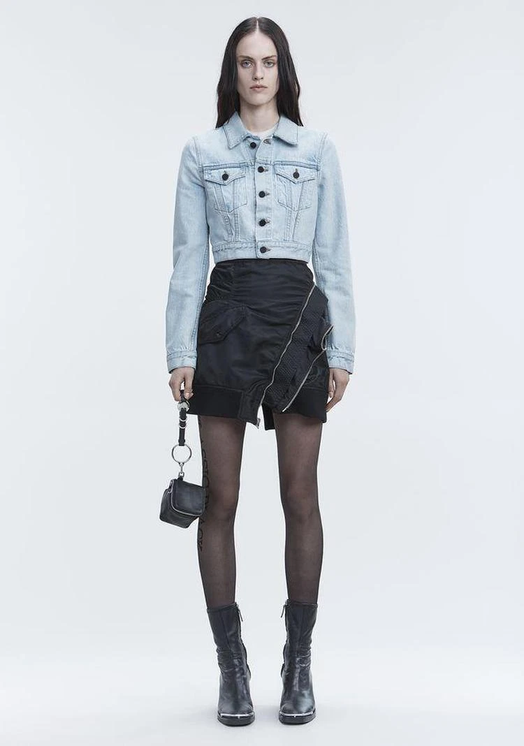 商品Alexander Wang|BARE CROPPED DENIM JACKET,价格¥1190,第1张图片