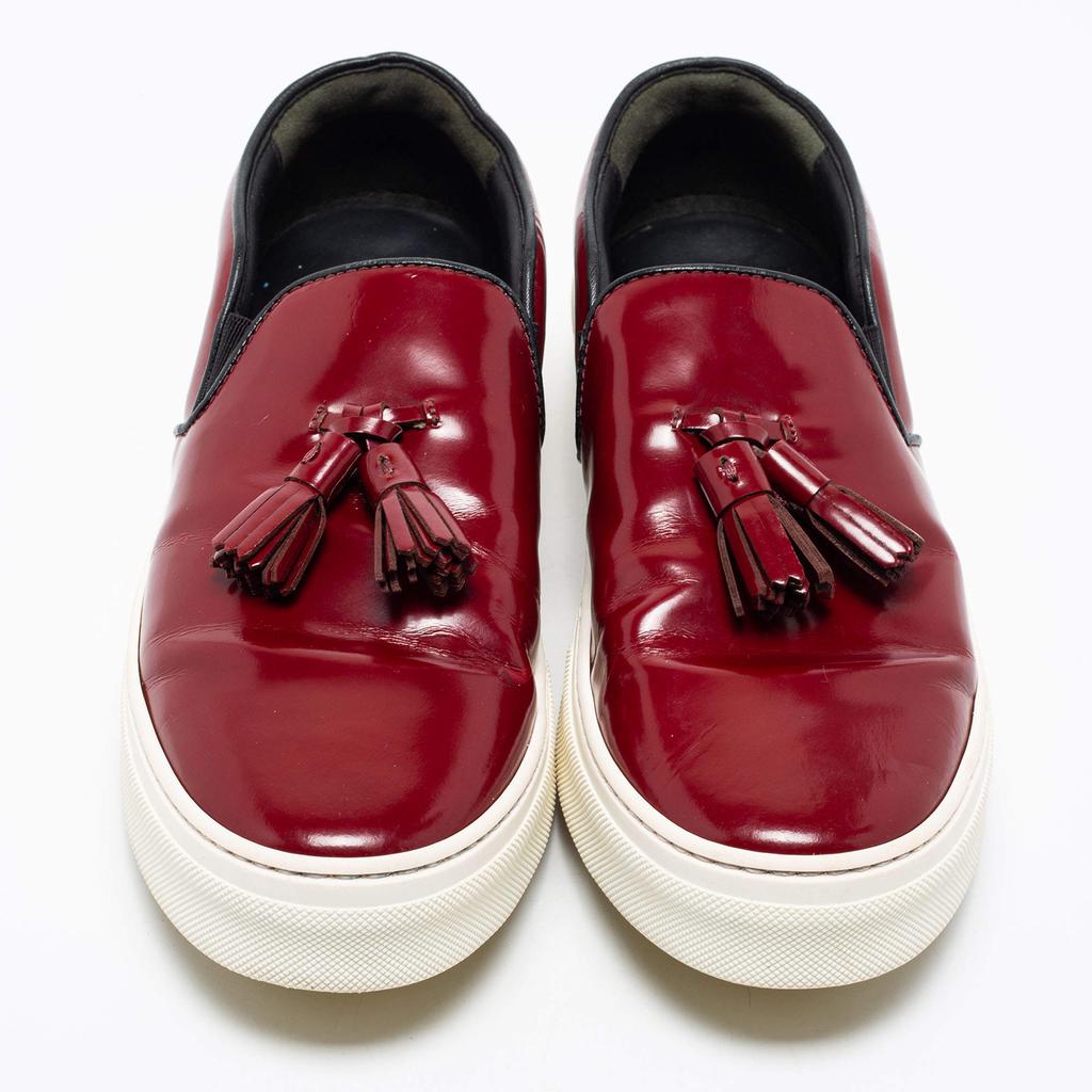 Celine Burgundy Patent Leather Tassel Slip-On Sneakers Size 39商品第3张图片规格展示