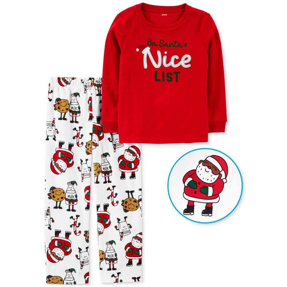 商品Carter's|Big Kids 2-Pc. Santa Cookies Fleece Pajama Set,价格¥96,第1张图片