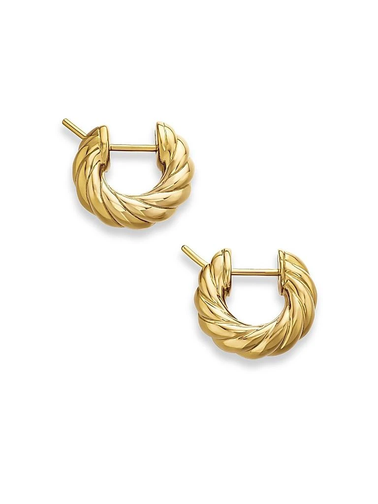 商品David Yurman|Sculpted Cable Hoop Earrings in 18K Yellow Gold, 14.4MM,价格¥16643,第4张图片详细描述