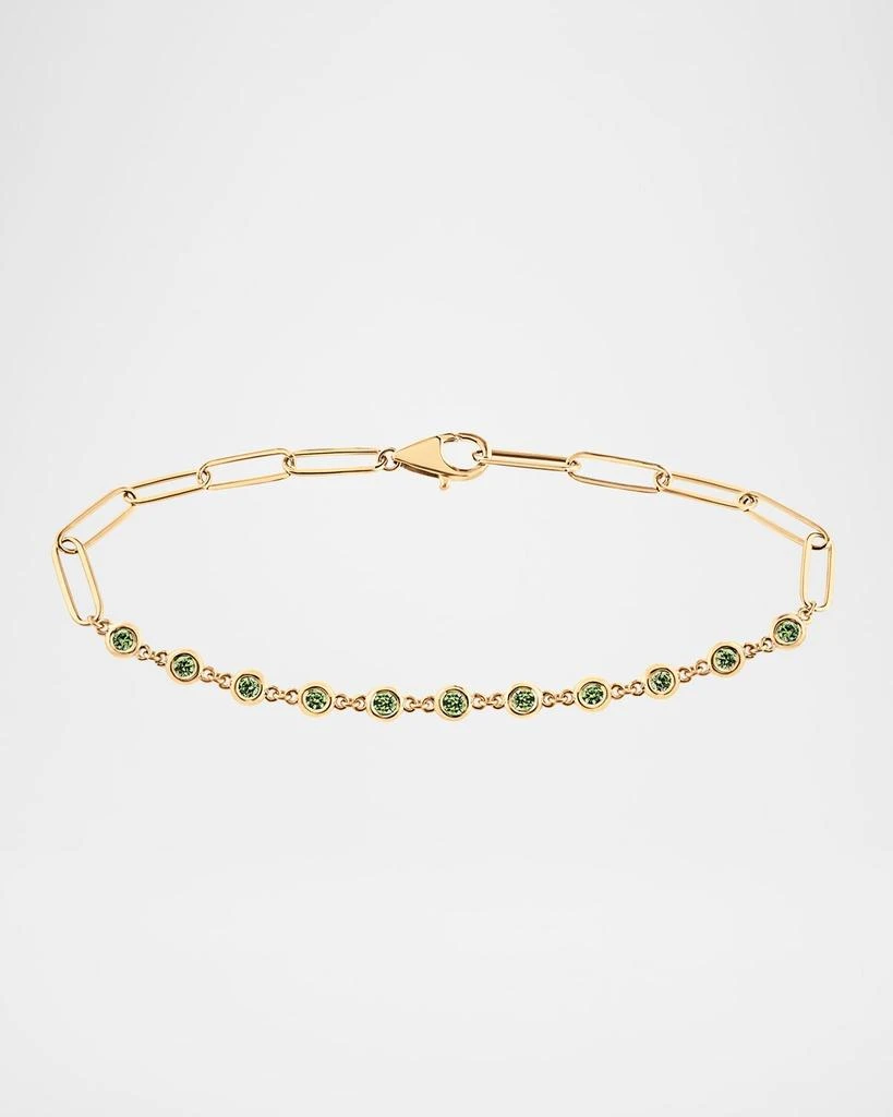 商品Cassidy Diamonds|Diamond By The Yard Paperclip 11-Stone Emerald Bracelet, 7",价格¥10978,第1张图片