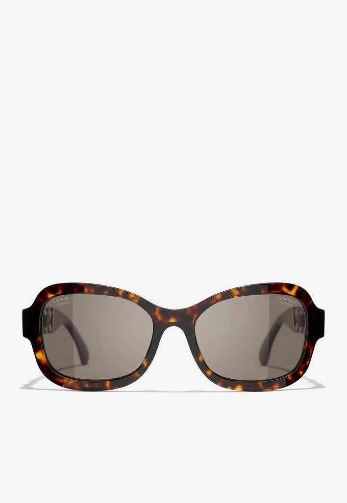 商品Chanel|Rectangular Sunglasses with Chain Detail,价格¥3182,第1张图片
