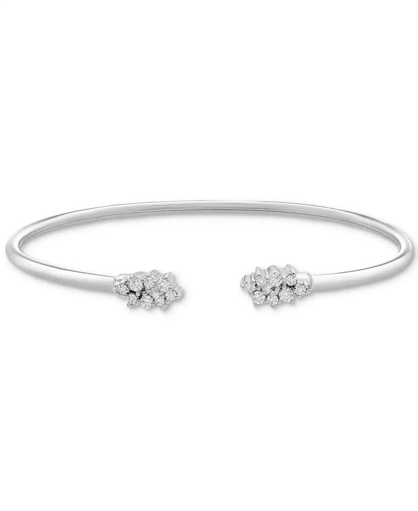 商品Wrapped|Diamond Scattered Cluster Flex Cuff Bangle Bracelet (1/4 ct. t.w.) in Sterling Silver, Created for Macy's,价格¥896,第1张图片