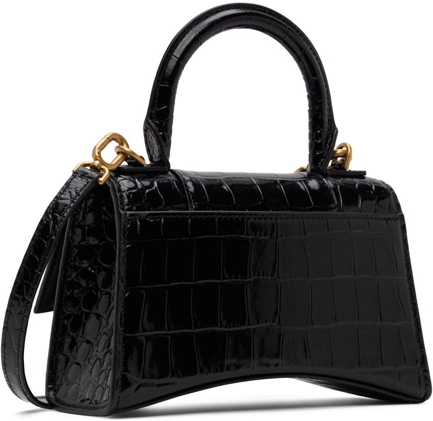 Black Croc XS Hourglass Top Handle Bag商品第3张图片规格展示