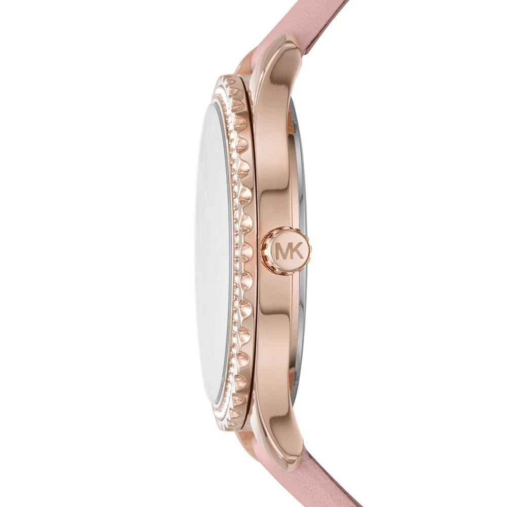 商品Michael Kors|Layton Three-Hand Powder Blush Leather Watch,价格¥1123,第3张图片详细描述