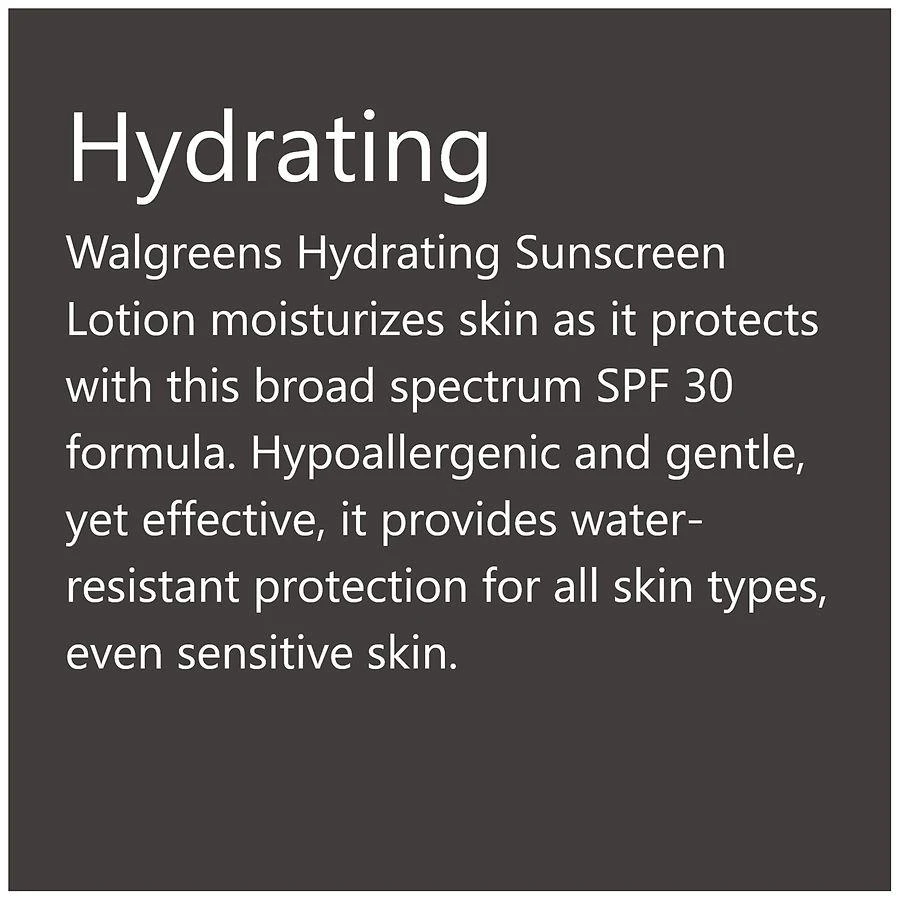 商品Walgreens|Hydrating Sunscreen Lotion SPF 30,价格¥63,第5张图片详细描述