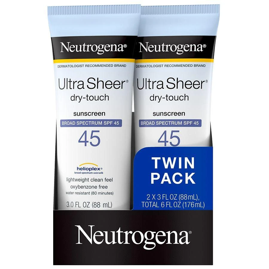 Neutrogena Ultra Sheer Dry-Touch SPF 45 Sunscreen Lotion Twin Pack 1