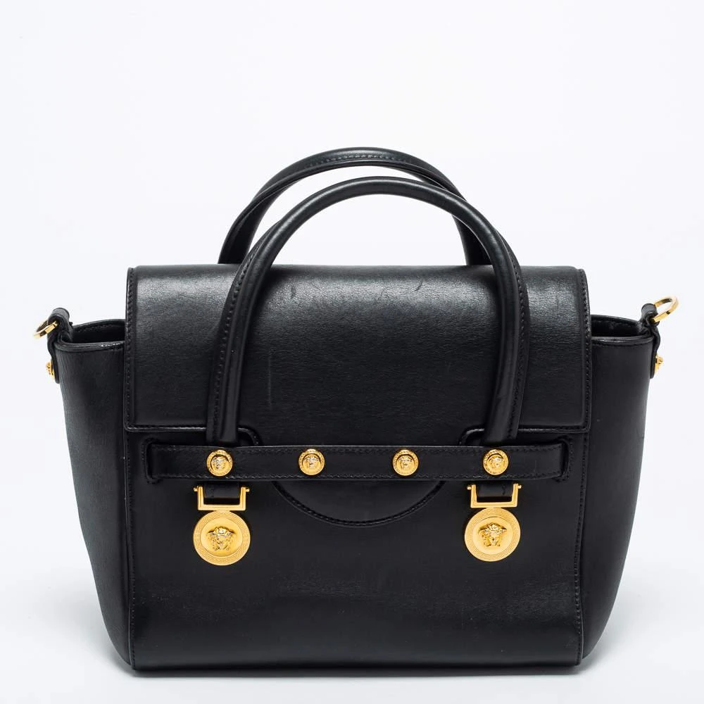 商品[二手商品] Versace|Versace Black Leather Medusa Medallion Tote,价格¥3932,第4张图片详细描述