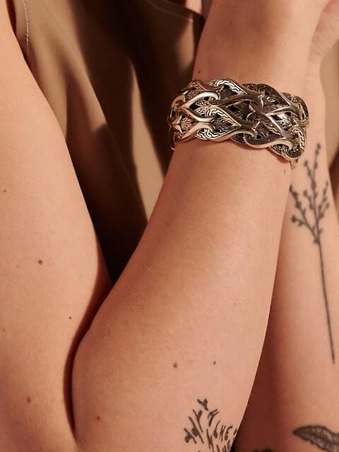 商品John Hardy|Classic Asli-Link Sterling Silver Medium Kick Cuff Bracelet,价格¥11211,第5张图片详细描述