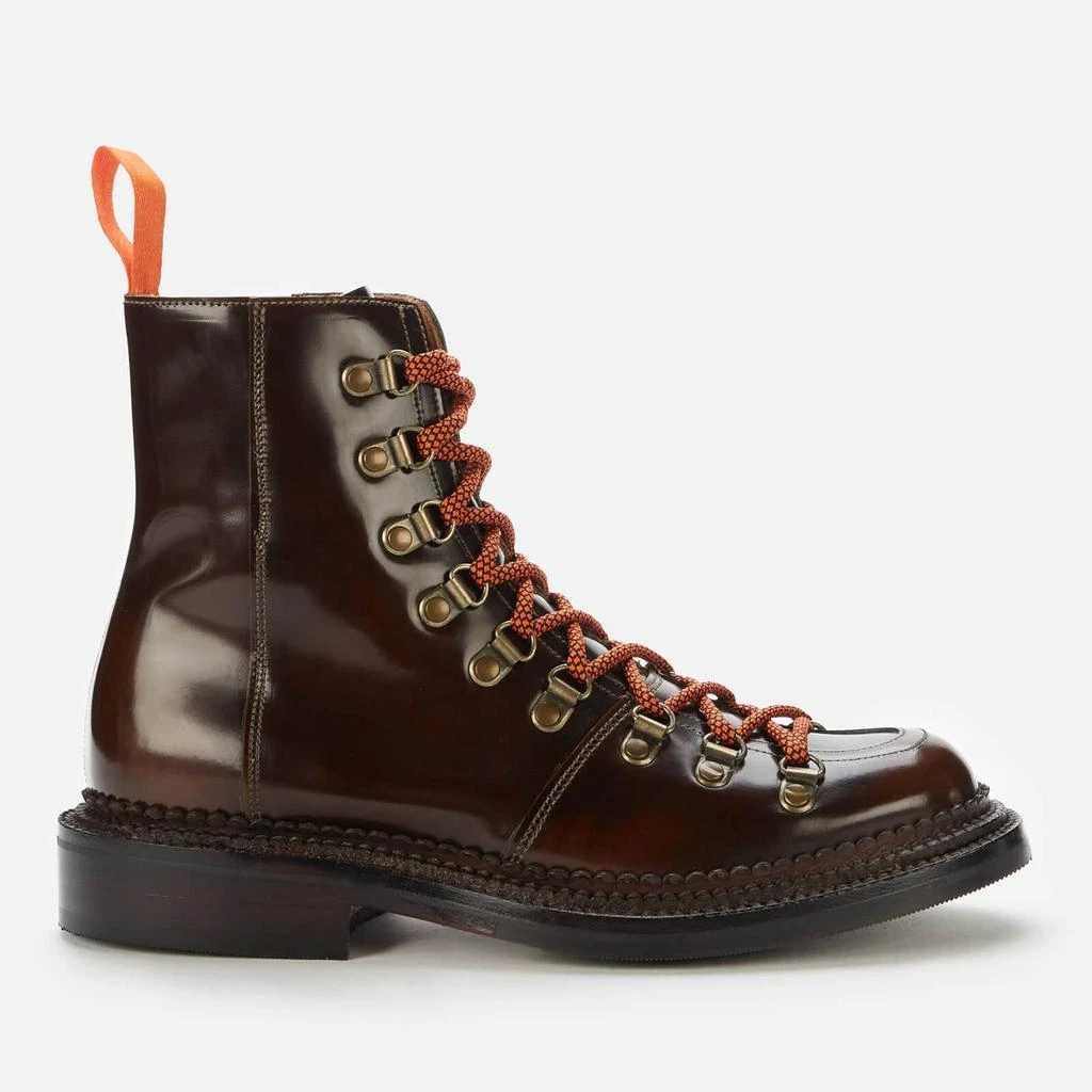 商品Grenson|GRENSON WOMEN'S NANETTE LEATHER HIKING LACE UP BOOTS - DARK BROWN,价格¥1419,第1张图片