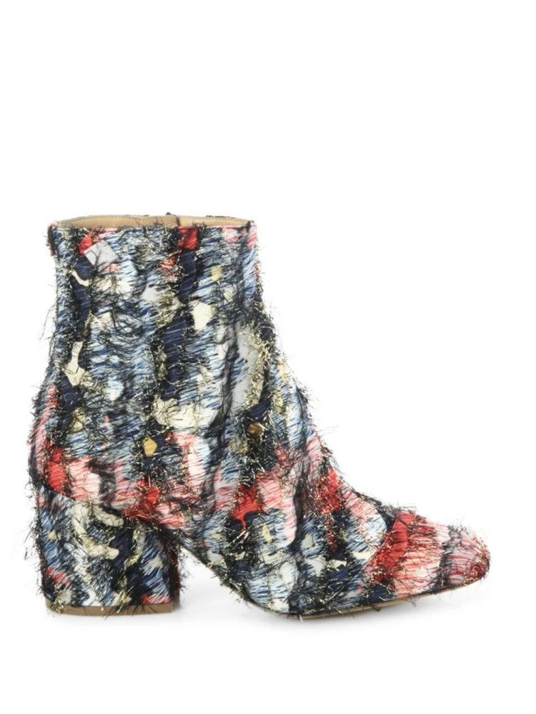 商品Salvatore Ferragamo|Pisa 70 Fringed Multicolor Jacquard Block Heel Booties,价格¥2685,第5张图片详细描述