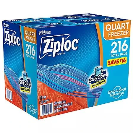 Ziploc Seal Top Quart Freezer Bags, 216 ct. 商品