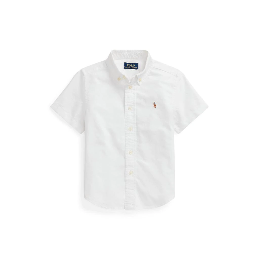 商品Ralph Lauren|Cotton Oxford Short Sleeve Shirt (Little Kids),价格¥297,第1张图片