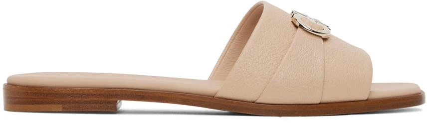 商品Salvatore Ferragamo|Beige Gancini Flat Sandals,价格¥2969,第1张图片