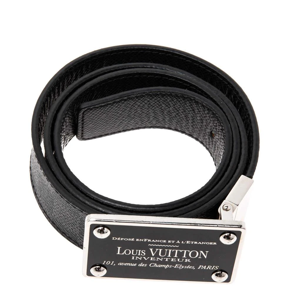 商品[二手商品] Louis Vuitton|Louis Vuitton Black Damier Graphite Canvas Inventeur Reversible Belt 90CM,价格¥3589,第3张图片详细描述