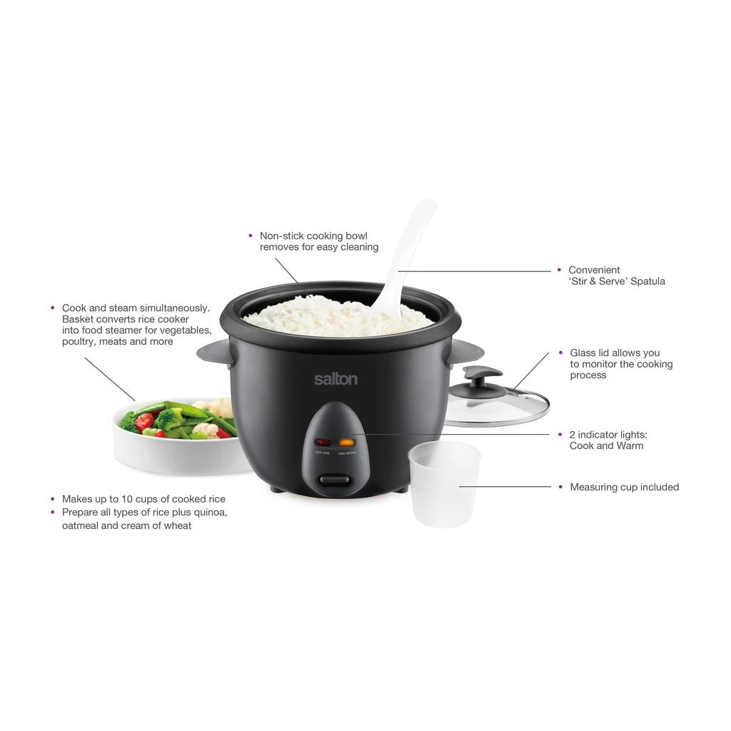 商品Salton|Automatic Rice Cooker & Steamer - 10 Cup,价格¥402,第5张图片详细描述