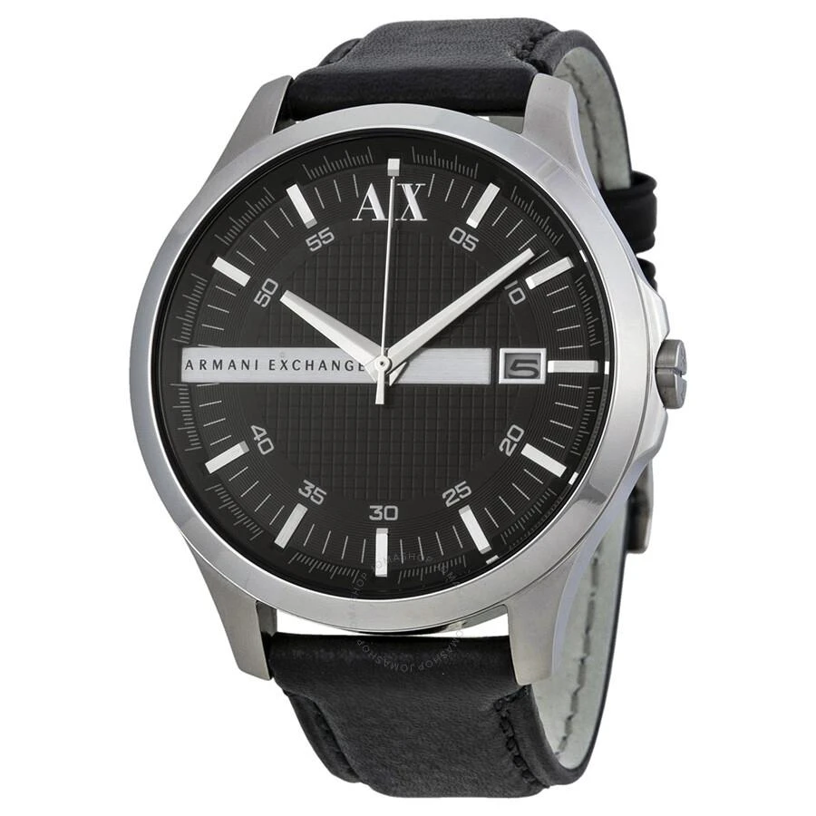 商品Armani Exchange|Armani AX Exchange Whitman Black Dial Black Leather Men's Watch AX2101,价格¥670,第1张图片