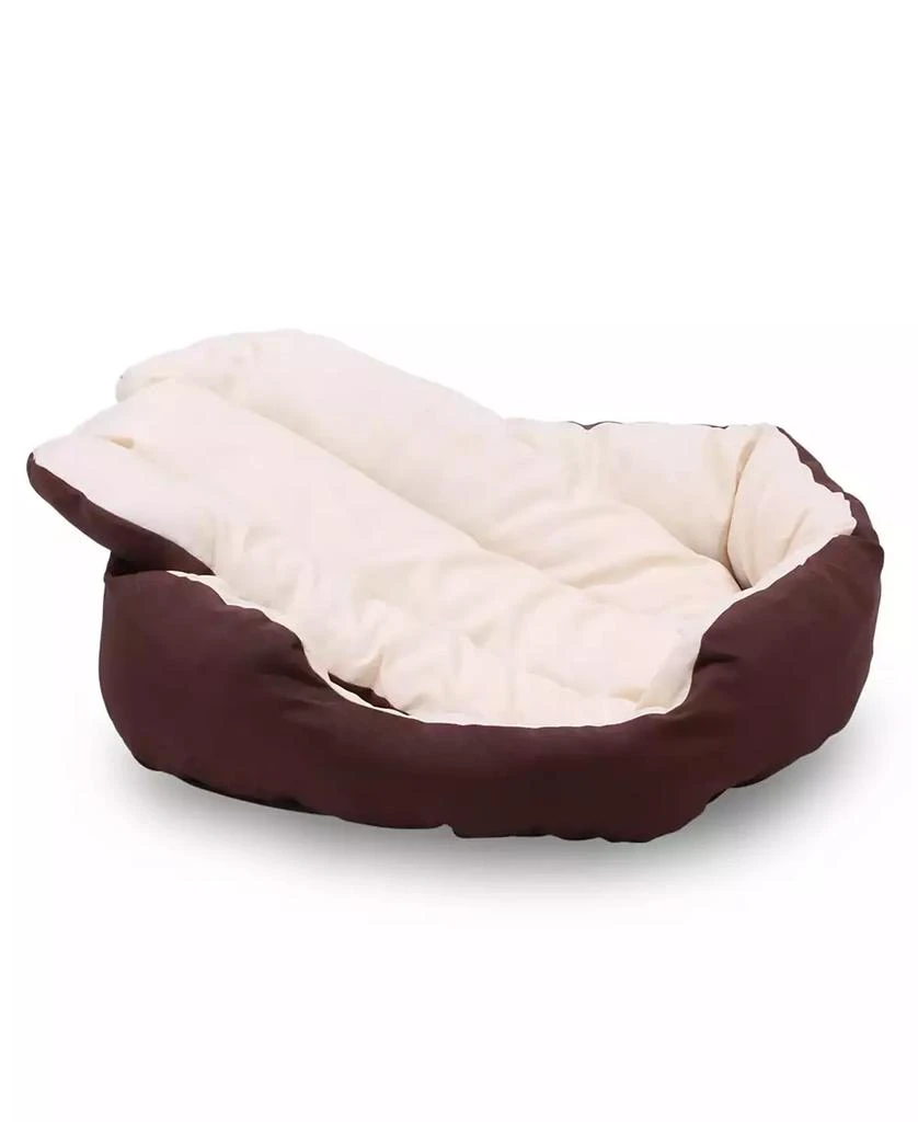 商品Macy's|Happycare Textiles Durable Bolster Sleeper Oval Pet Bed with Removable Reversible Insert Cushion and Additional Two Pillow, 43"x32",价格¥834,第3张图片详细描述