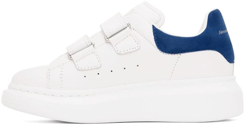 商品Alexander McQueen|Kids White & Blue Oversized Velcro Sneakers,价格¥1549,第3张图片详细描述