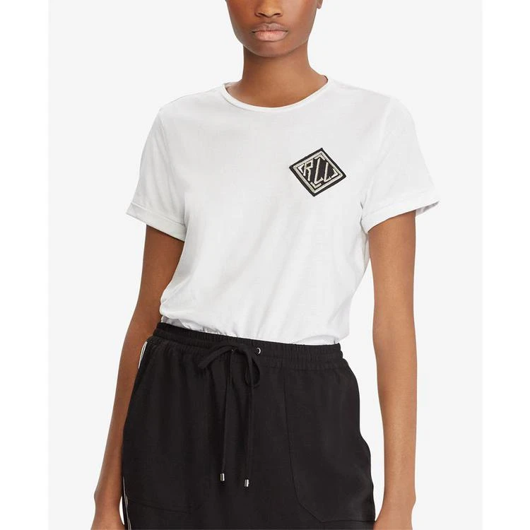 商品Ralph Lauren|Petite Embroidered T-Shirt,价格¥312,第5张图片详细描述