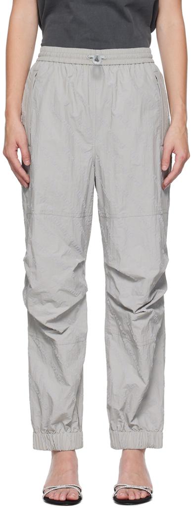 Gray Flocked Track Pants商品第1张图片规格展示