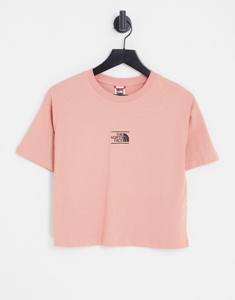 商品The North Face|The North Face Dome at Center cropped t-shirt in pink Exclusive at ASOS,价格¥121,第1张图片
