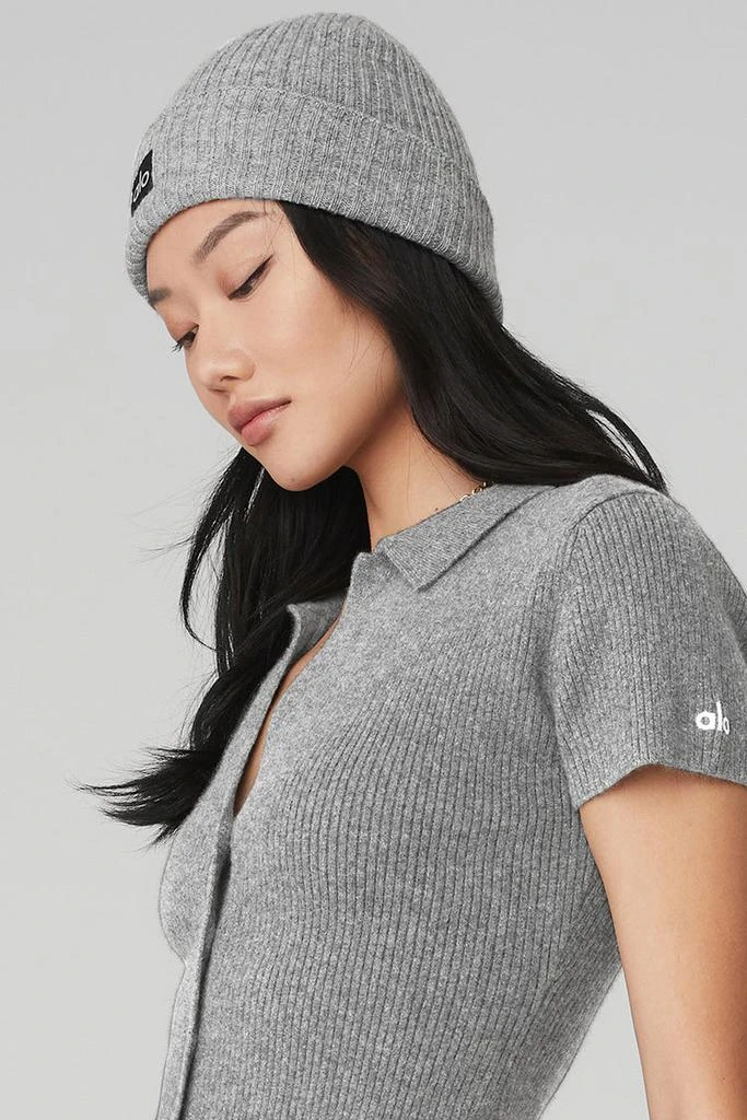 商品Alo|Cashmere Beanie - Dove Grey Heather,价格¥746,第3张图片详细描述