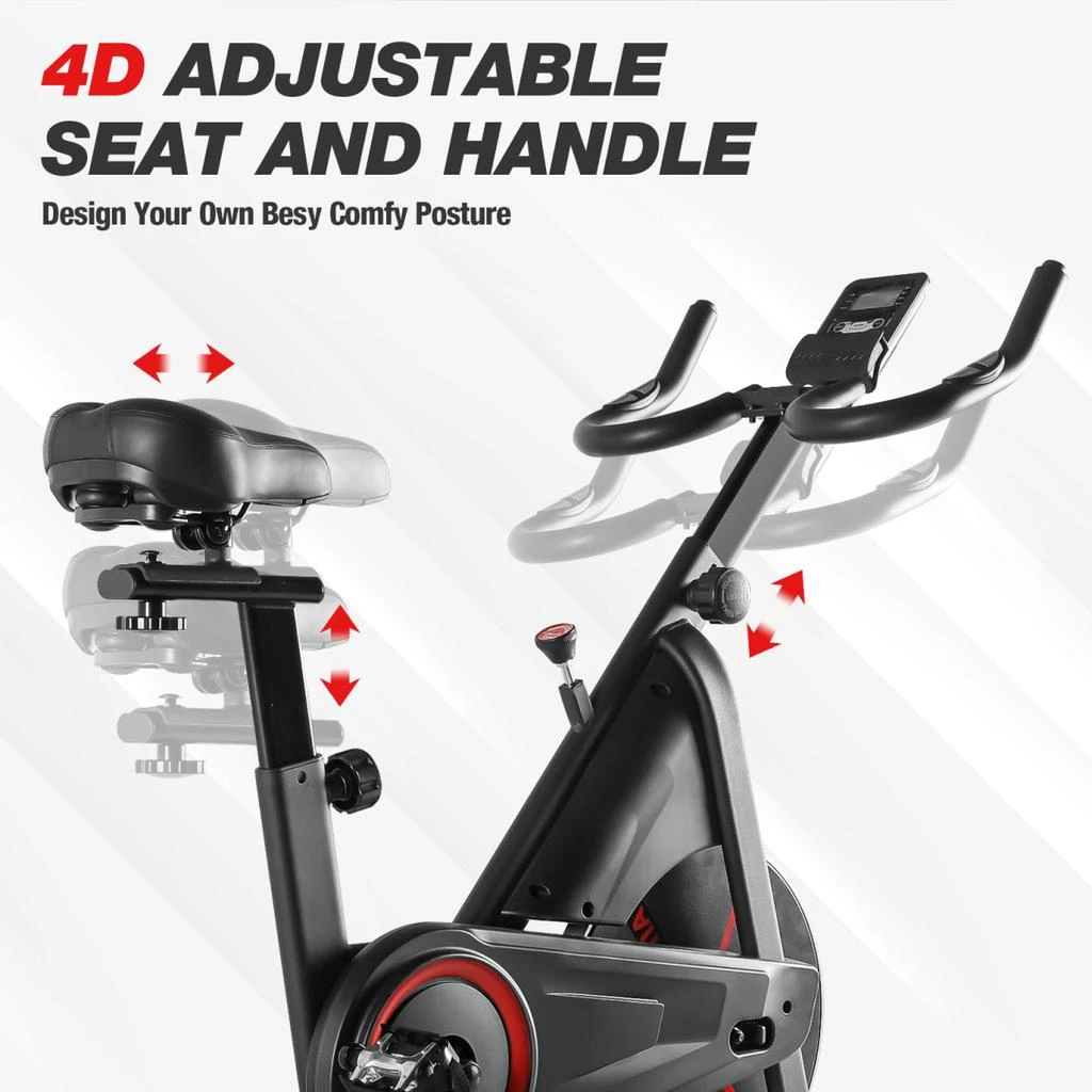 商品Simplie Fun|Stationary Bike 4D Adjustment Seat Spin Exercise Bikes,价格¥2275,第4张图片详细描述