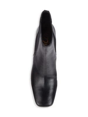 Chiara Leather Block Heel Booties 商品