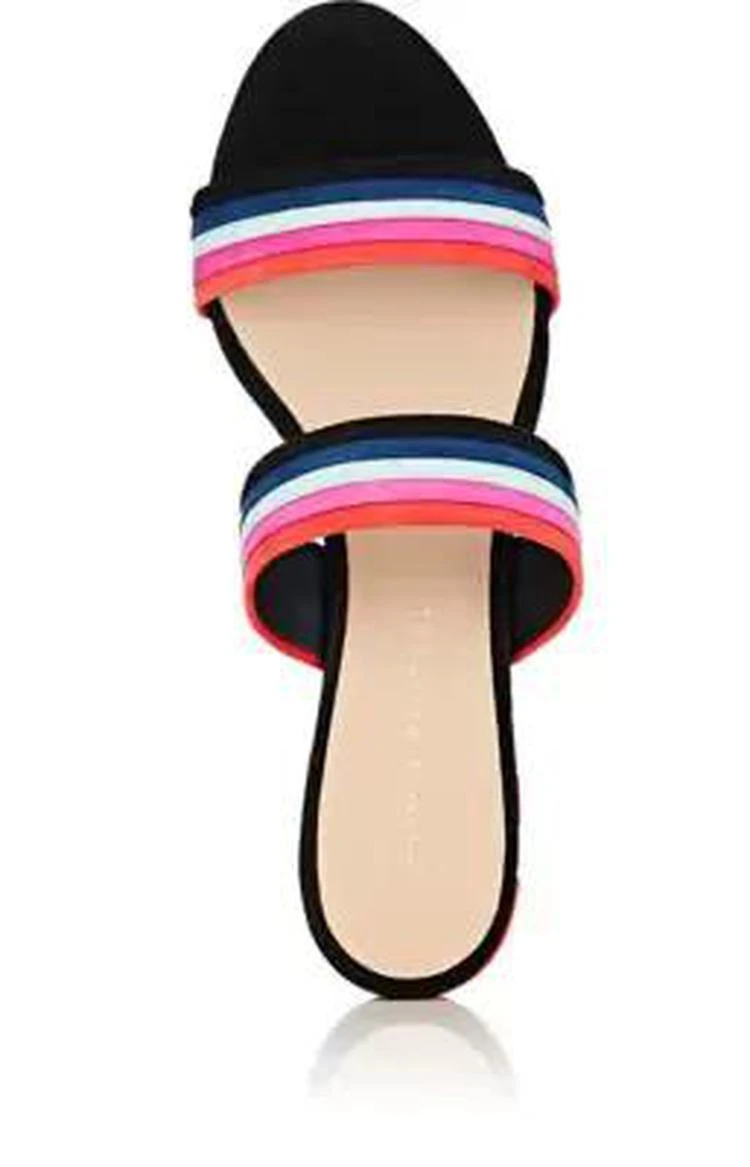 商品Loeffler Randall|Rubie Striped Suede Slide Sandals,价格¥1035,第4张图片详细描述