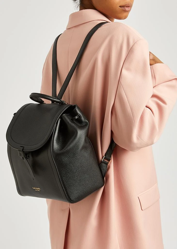 商品Kate Spade|Knott medium black grained leather backpack,价格¥3221,第5张图片详细描述