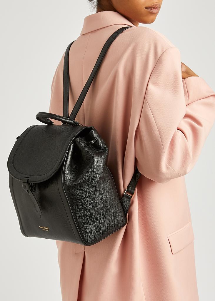 商品Kate Spade|Knott medium black grained leather backpack,价格¥2638,第7张图片详细描述