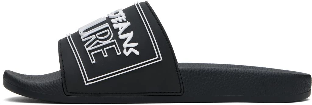 商品Versace|Black Logo Shelly Pool Slides,价格¥610,第3张图片详细描述