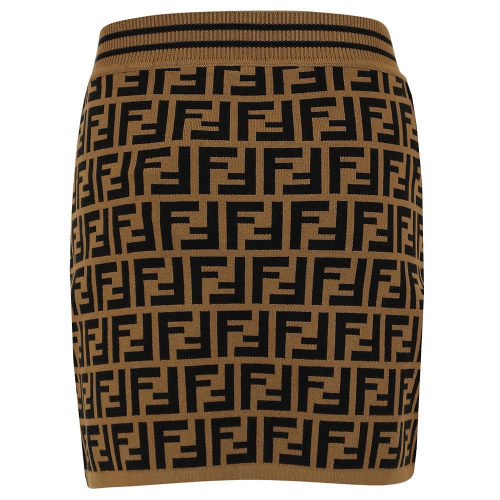 商品Fendi|Brown Logo Knit Skirt,价格¥2574,第5张图片详细描述
