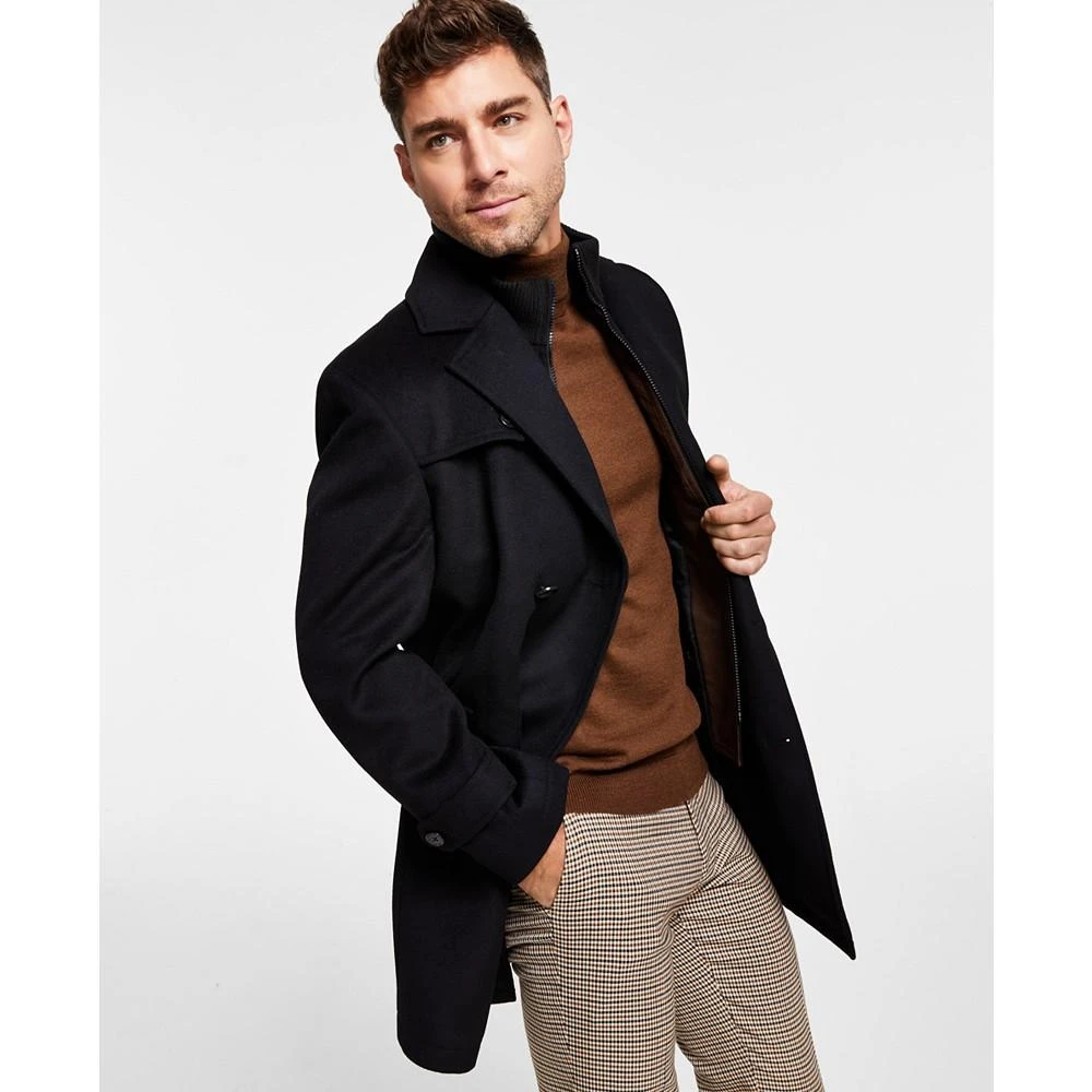 商品Ralph Lauren|Men's Classic-Fit Navy Solid Double-Breasted Overcoat with Attached Bib,价格¥577,第4张图片详细描述