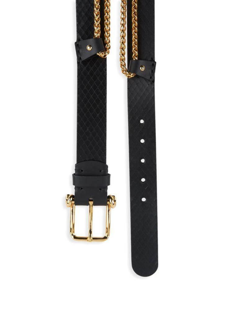商品Giuseppe Zanotti|Textured Chain Leather Belt,价格¥1596,第2张图片详细描述
