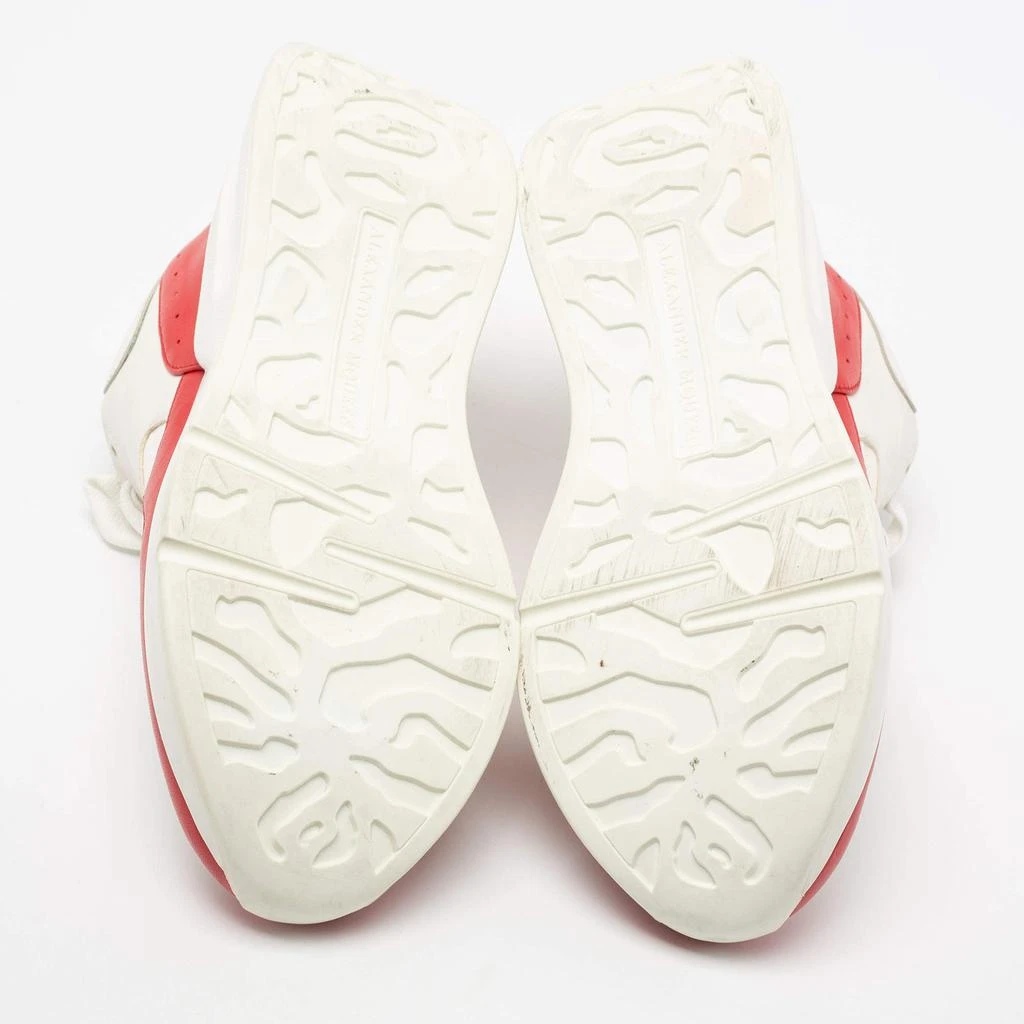 Alexander McQueen White/Red Leather And Fabric Oversized Runner Low Top Sneakers Size 38.5 商品