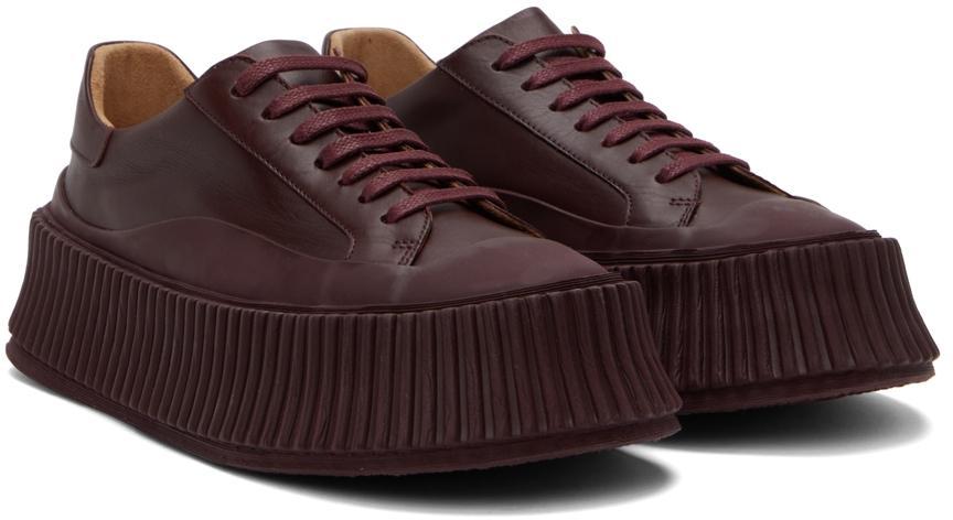 商品Jil Sander|Brown Leather Platform Sneakers,价格¥5430,第6张图片详细描述