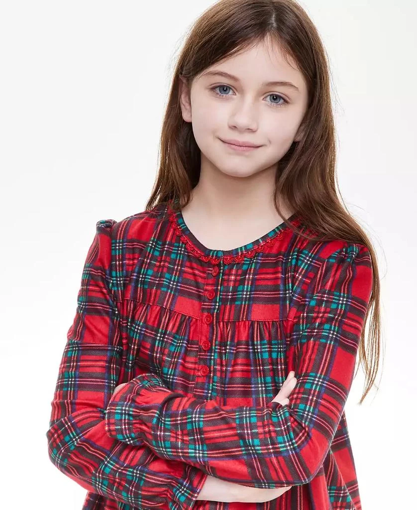 商品Holiday Lane|Little & Big Kids Brinkley Plaid Matching Family Pajamas Nightgown, Created for Macy's,价格¥127,第3张图片详细描述