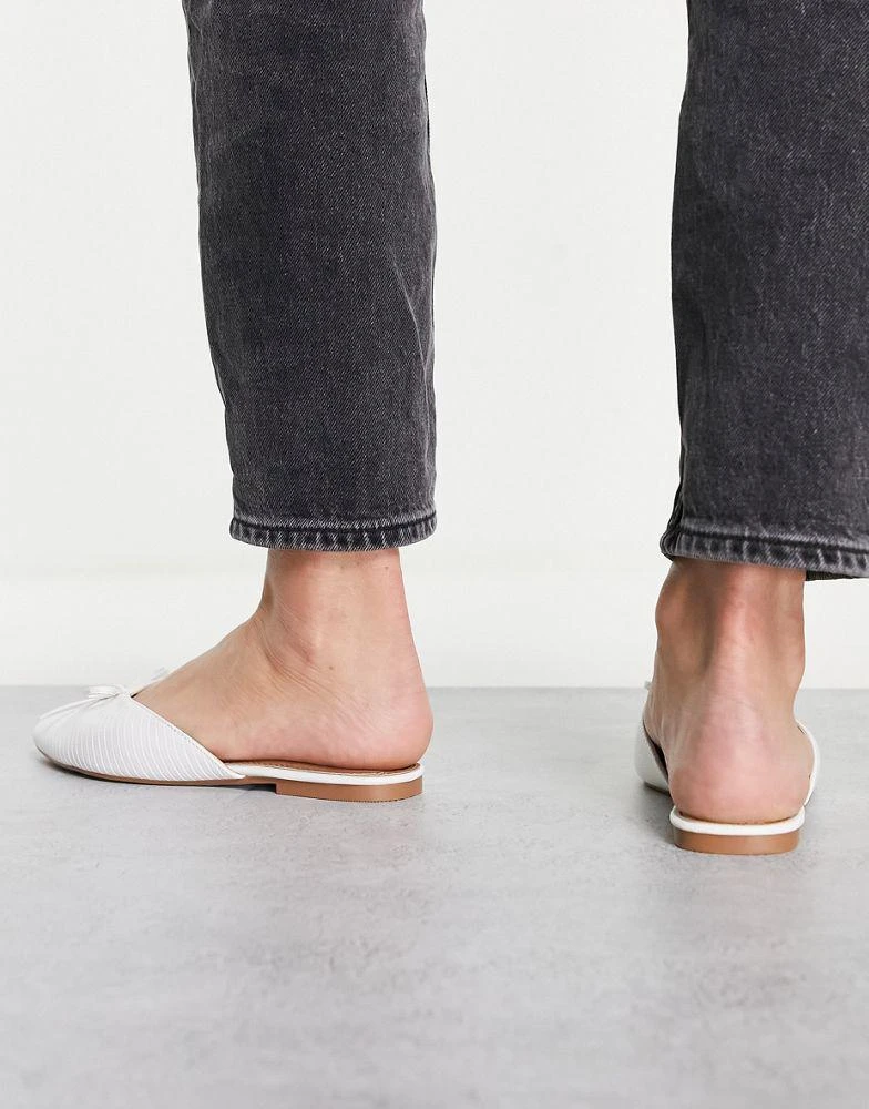 商品ASOS|ASOS DESIGN Lewi pointed flat mules in white lizard,价格¥75,第2张图片详细描述