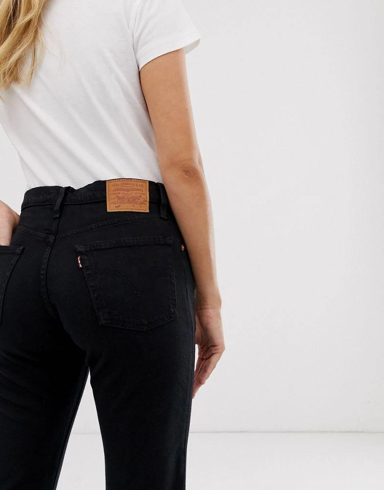 商品Levi's|Levi's 501 high rise straight leg crop jeans in black,价格¥515,第3张图片详细描述
