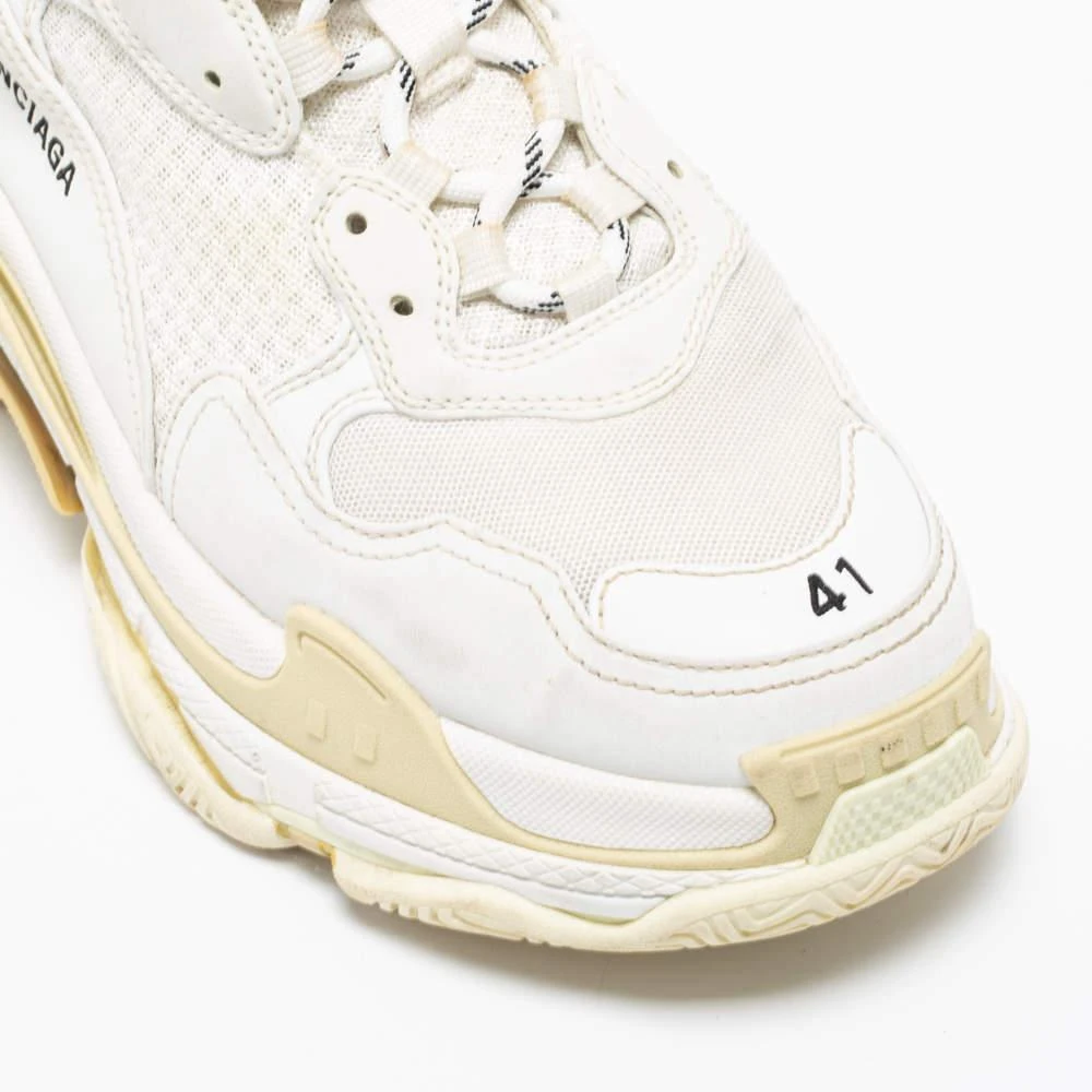 Balenciaga White Nubuck Leather and Mesh Triple S Low-Top Sneakers Size 41 商品