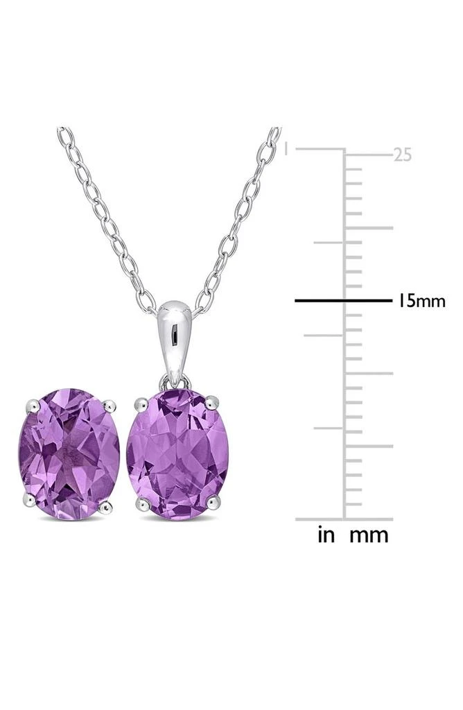 商品DELMAR|Oval Cut Amethyst Pendant Necklace & Stud Earrings Set,价格¥749,第4张图片详细描述