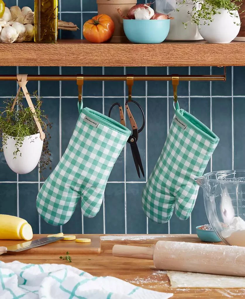 商品KitchenAid|Gingham Oven Mitt 2-Pack Set, 7" x 13",价格¥299,第4张图片详细描述