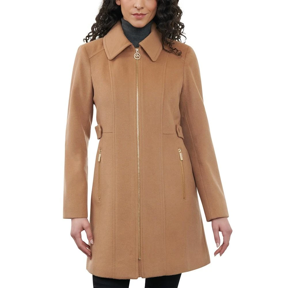 商品Michael Kors|Women's Petite Club-Collar Zip-Front Coat,价格¥707,第1张图片