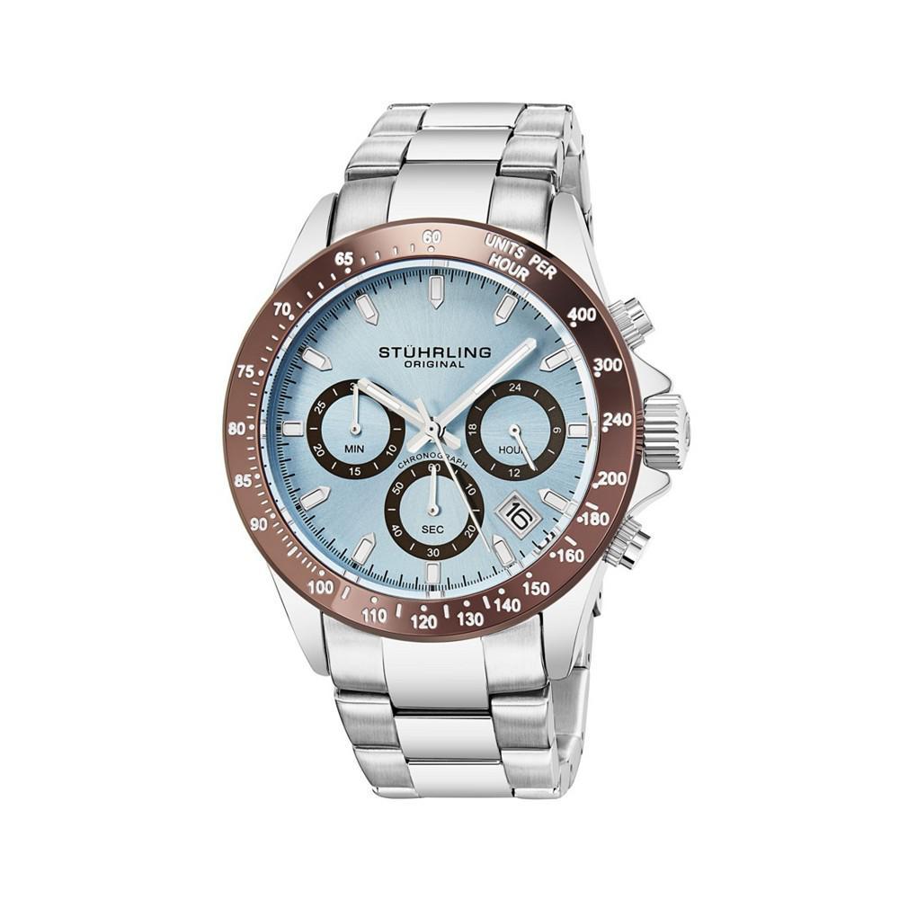 商品Stuhrling|Men's Silver Tone Stainless Steel Bracelet Watch 42mm,价格¥1122,第1张图片