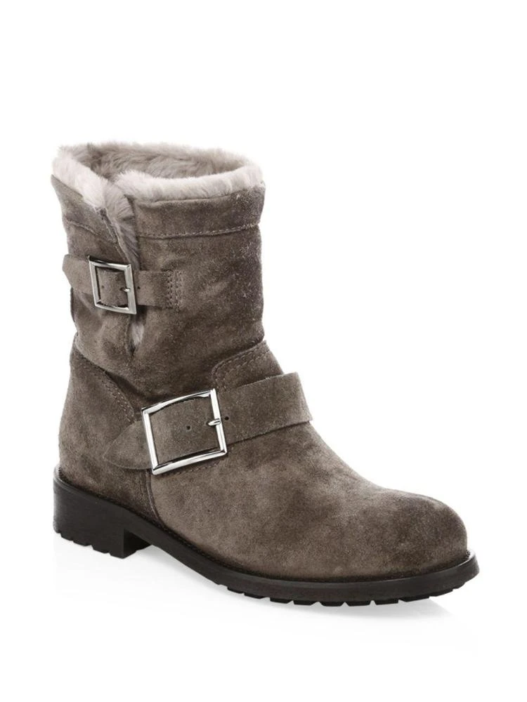 商品Jimmy Choo|Youth Suede & Shearling Ankle Boots,价格¥3284,第1张图片