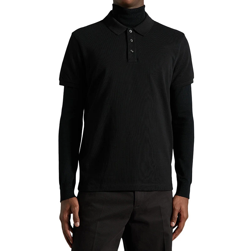 商品Moncler|【预售3-7天】Moncler/蒙克莱 男士黑色纯棉徽标贴片短袖polo衫H20918A7051084556999,价格¥1992,第4张图片详细描述