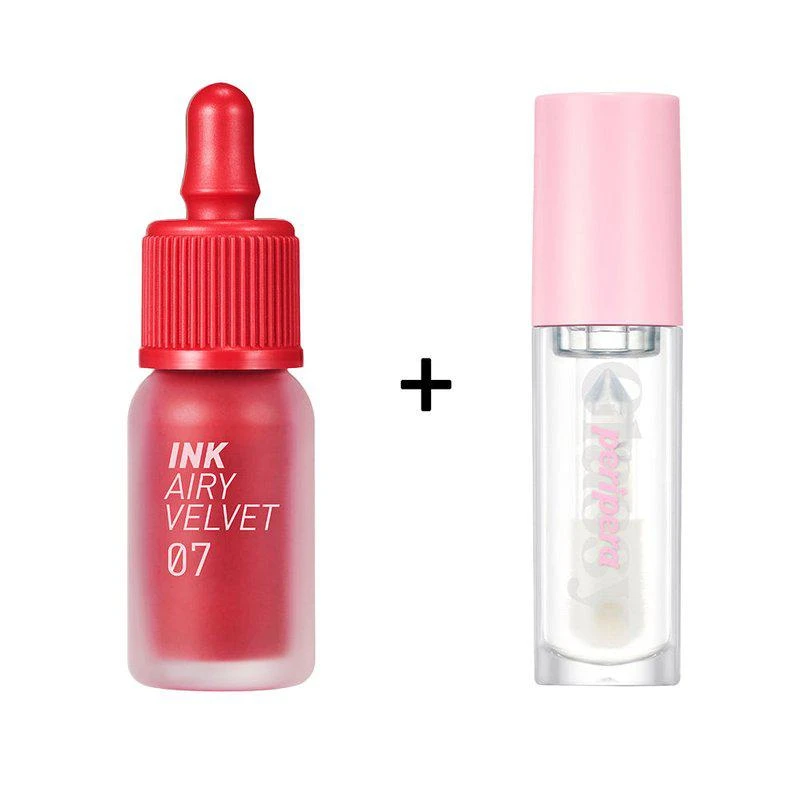 商品Peripera|Ink The Airy Velvet [#7] + Ink Glasting Lip Gloss [#1],价格¥151,第1张图片