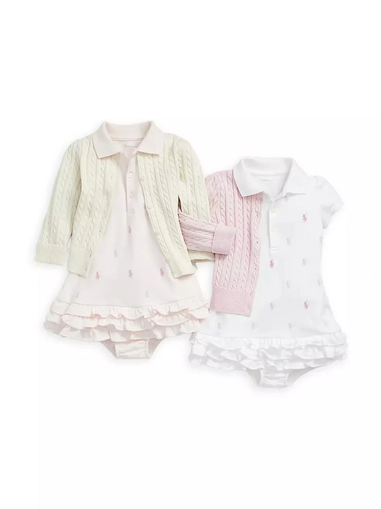 商品Ralph Lauren|Baby Girl's Ruffled Polo Dress & Bloomers Set,价格¥372,第2张图片详细描述